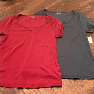 Old Navy Burgundy and Dark Green Tees